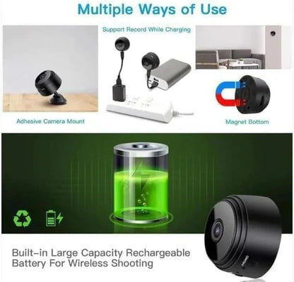 Mini Spy Camera, Wireless Remote View, Motion Detection, Built-in Battery, Magnetic Mount, Kids and Home Security