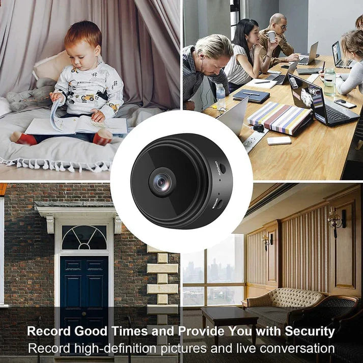 Mini Spy Camera, Wireless Remote View, Motion Detection, Built-in Battery, Magnetic Mount, Kids and Home Security